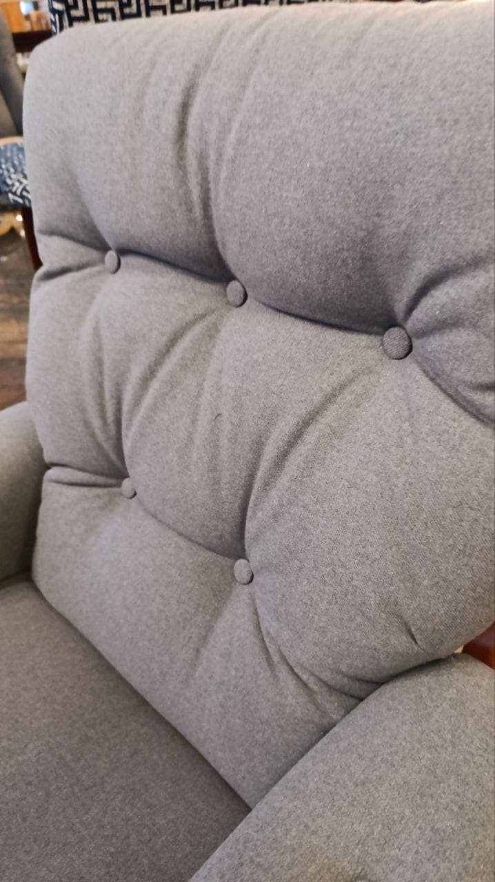 Cintique Easy Chair in Grey Wool-Blend Upholstery, 1950s — photograph 7