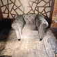 Grey Velvet Chesterfield-Style Armchair with Stud Detailing — photograph 2