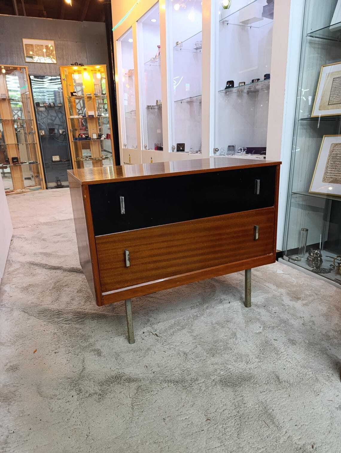 Lebus Teak and Ebonised Two-Drawer Chest, early 1960s — photograph 8