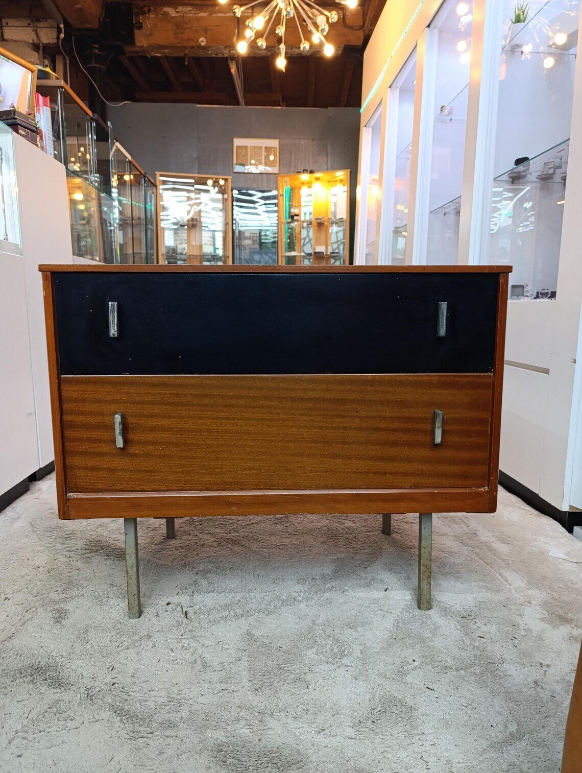 Lebus Teak and Ebonised Two-Drawer Chest, early 1960s — photograph 1