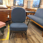 Ercol Armchair by Lucian Ercolani in Blue Bouclé, 1950s — photograph 1