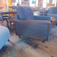 G Plan Vintage Agatha Armchair in Blue Fabric and Walnut — photograph 8