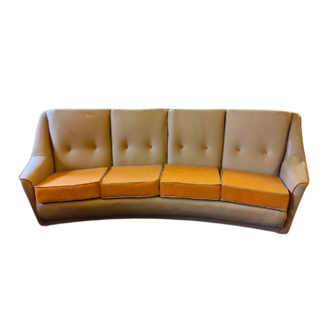 Mid Century G-Plan Curve Sofa and Two Armchairs Set (New Upholstery)