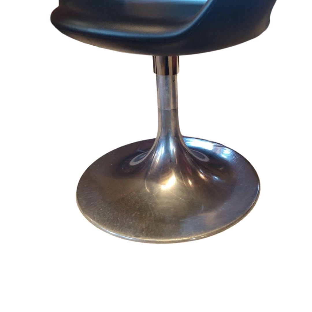 Vintage Italian Designer Tulip Chairs by Fabio di Bartolomei - Distinctive Black Swivel Seating for Modern Interiors