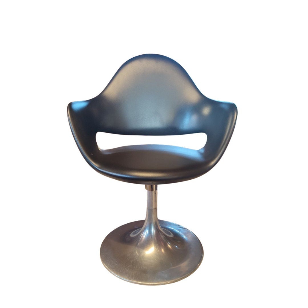 Vintage Italian Designer Tulip Chairs by Fabio di Bartolomei - Distinctive Black Swivel Seating for Modern Interiors