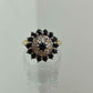 Exquisite 18ct Gold Sapphire and Diamond Cluster Ring | Vintage 1971 | Stunning Craftsmanship