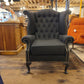Newly Upholstered Chesterfield Queen Anne Chair (Three Available)