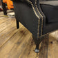 Newly Upholstered Chesterfield Queen Anne Chair (Three Available)