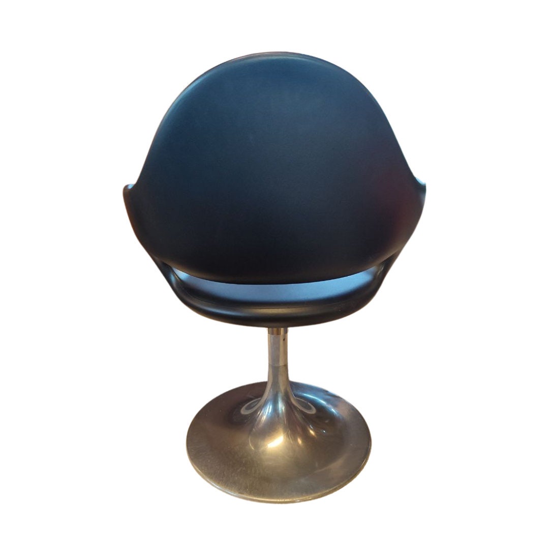 Vintage Italian Designer Tulip Chairs by Fabio di Bartolomei - Distinctive Black Swivel Seating for Modern Interiors