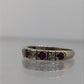 Elegant 18ct Vintage Gold Ruby & Diamond Half Hoop Ring - Size M