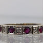 Elegant 18ct Vintage Gold Ruby & Diamond Half Hoop Ring - Size M