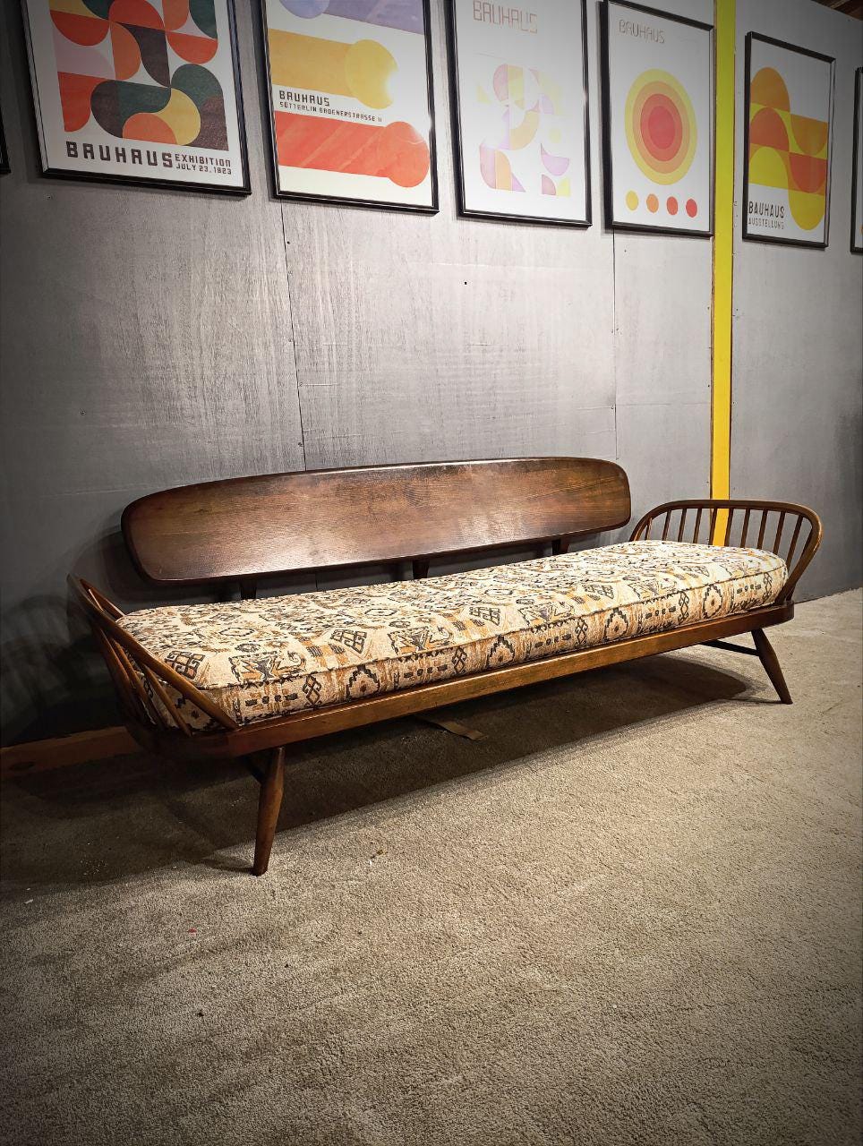 Iconic 1960s Ercol Studio Couch / Day Bed (with new upholstery)
