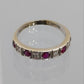 Elegant 18ct Vintage Gold Ruby & Diamond Half Hoop Ring - Size M