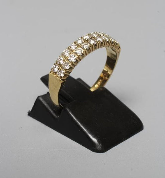 Striking Diamond Half Hoop Ring - 18ct Gold - Size N