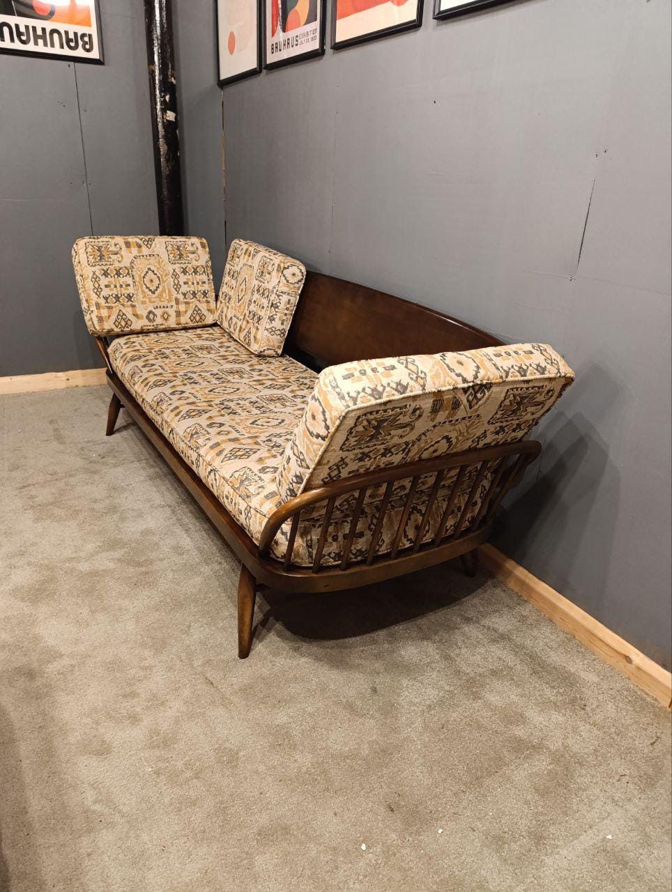 Iconic 1960s Ercol Studio Couch / Day Bed (with new upholstery)