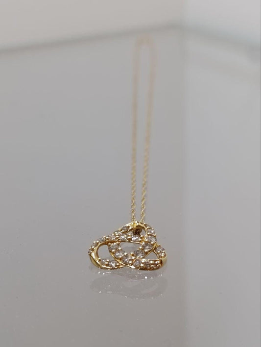 18ct Gold Diamond Knot Pendant Necklace - 1ct Sparkle