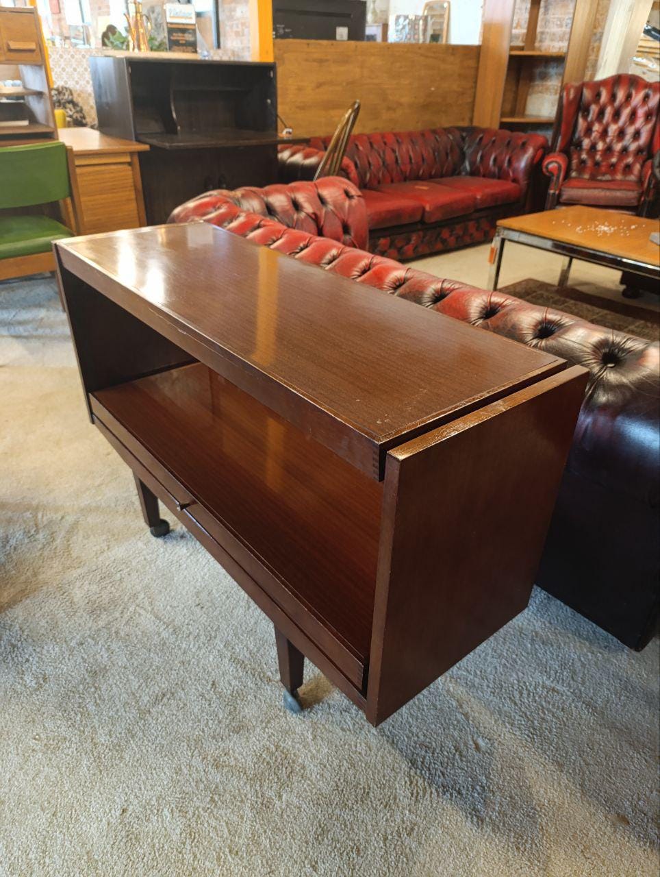 Vintage Besway Teak Metamorphic Drinks Trolley/Dining Table - 1970