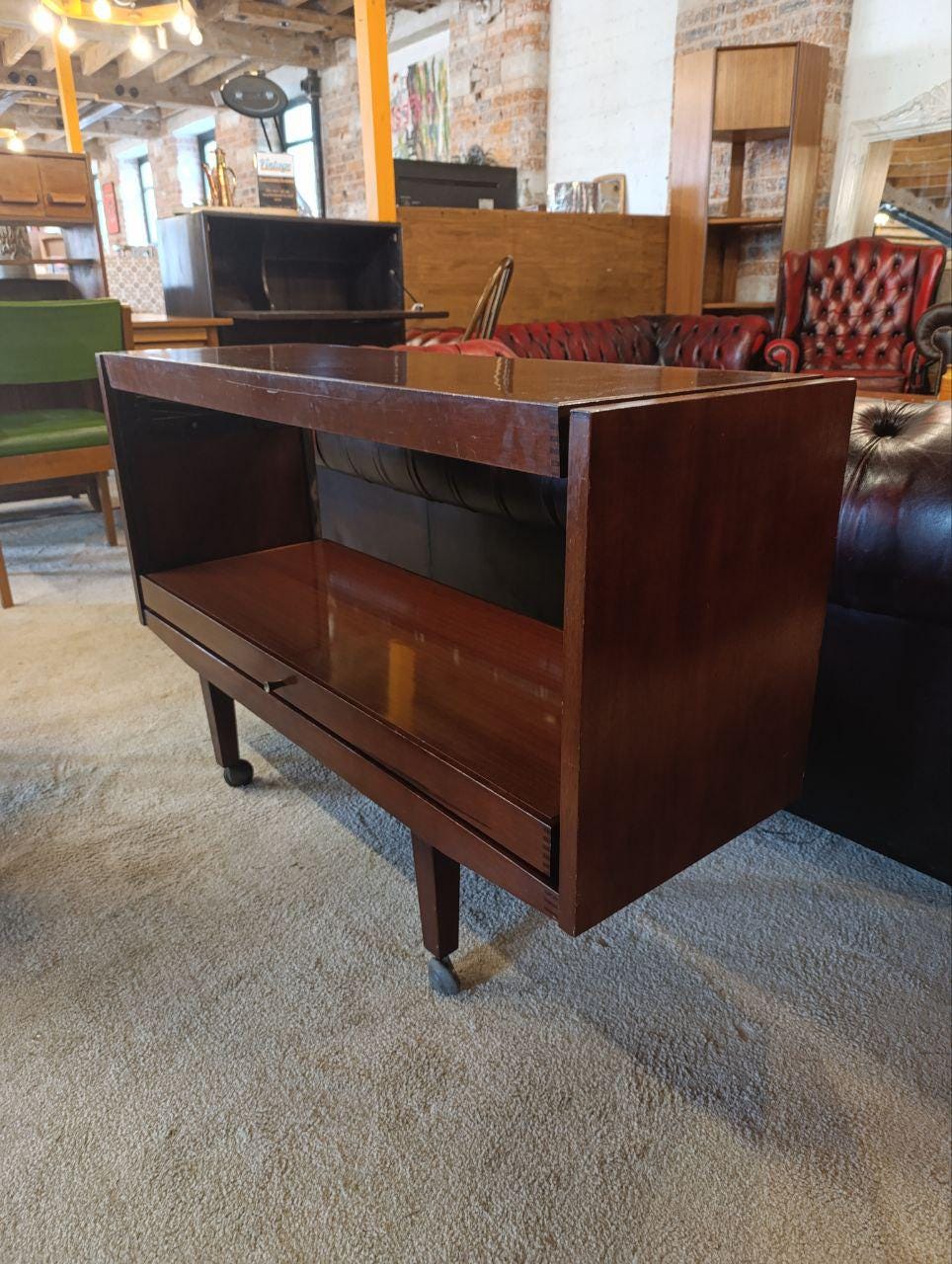 Vintage Besway Teak Metamorphic Drinks Trolley/Dining Table - 1970