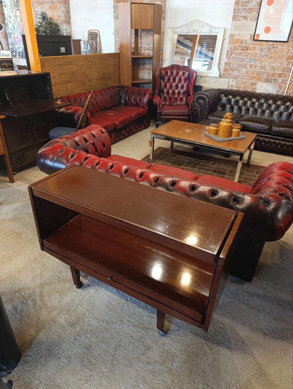Vintage Besway Teak Metamorphic Drinks Trolley/Dining Table - 1970