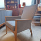 Rare Parker Knoll High Back Armchair with Grey Fabric (NEW Upholstery)