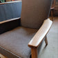 Rare Parker Knoll High Back Armchair with Grey Fabric (NEW Upholstery)