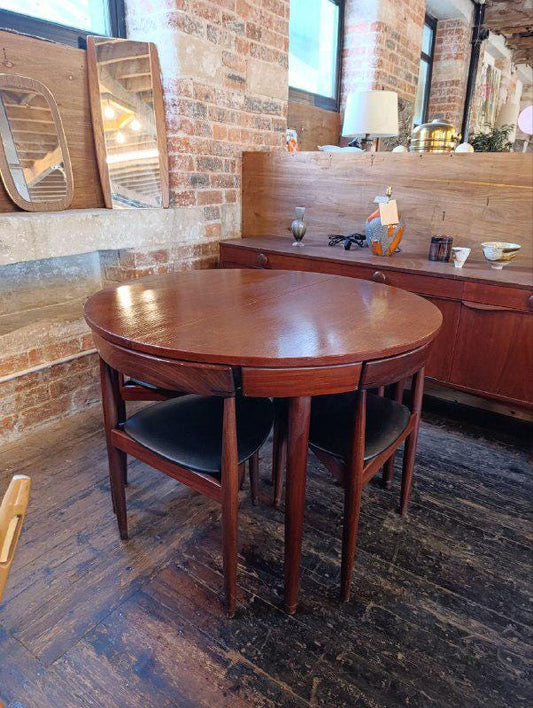 Rare Hans Olsen Teak Dining Set for Frem Røjle - 1950s - Newly Restored