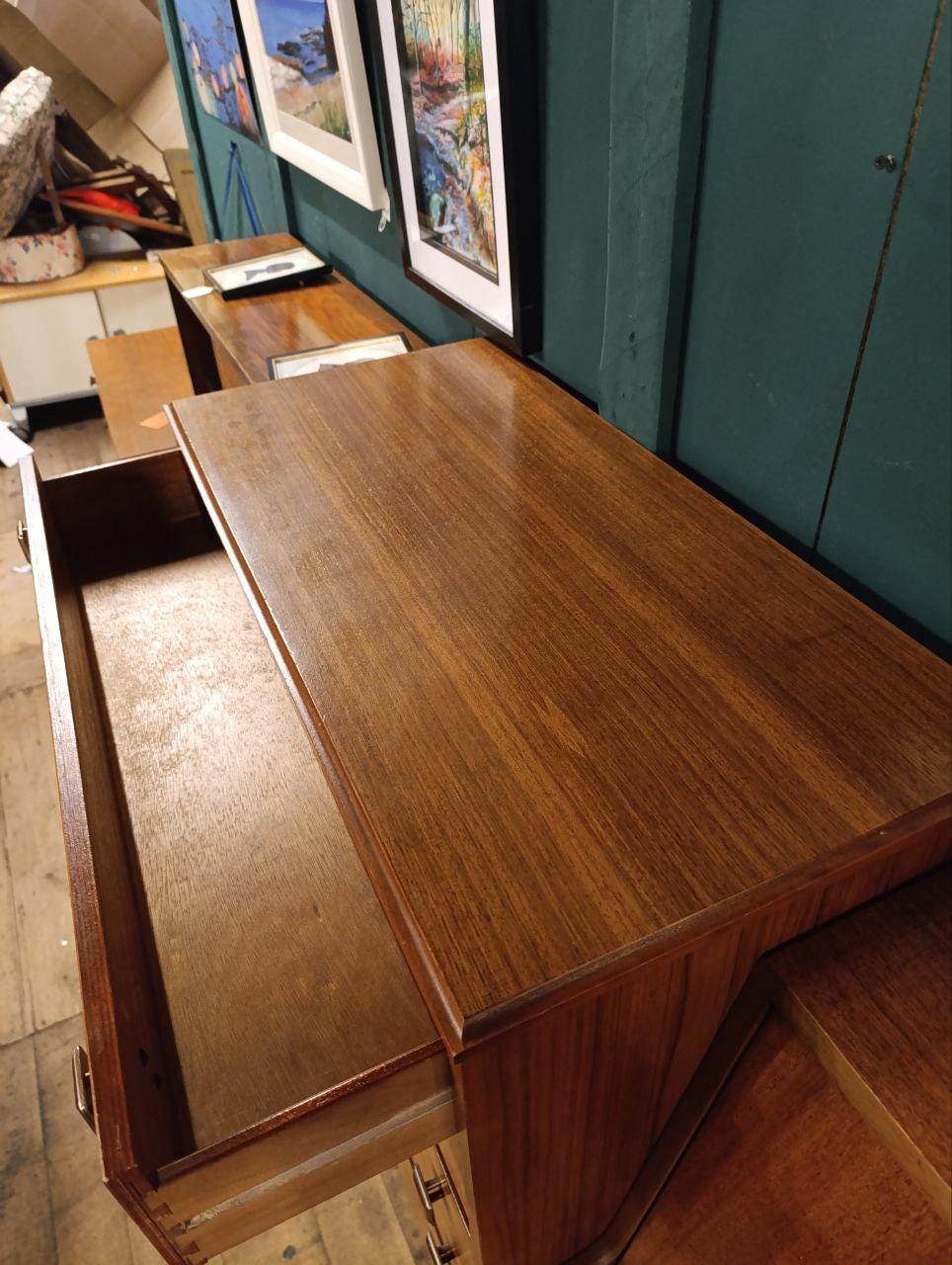 Mid Century Teak and Rosewood Tallboy Chest of Drawers - 1960s