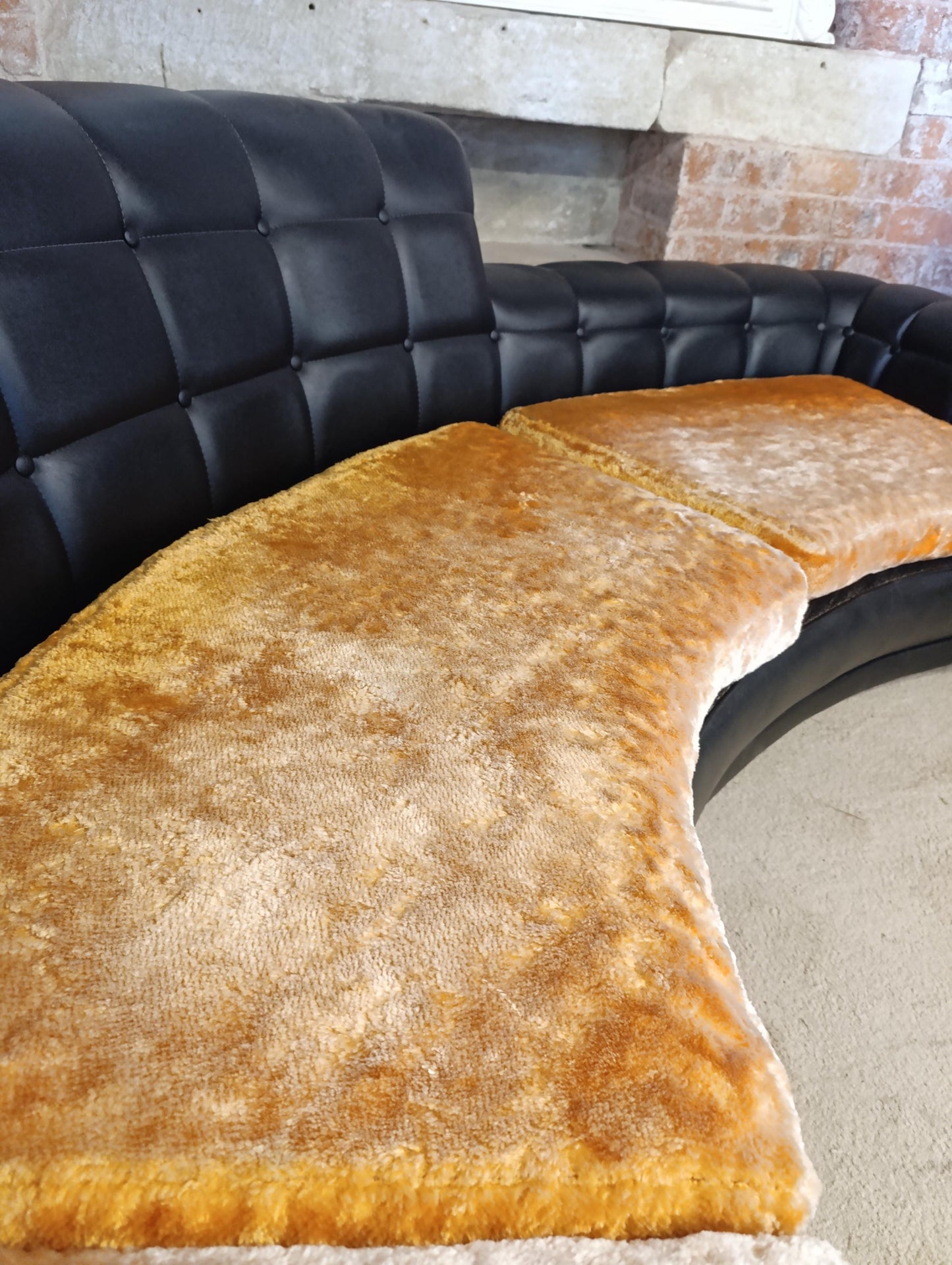 Iconic 1960s-70s Retro Curved Sofa & Armchair Set - Reupholstered to Order