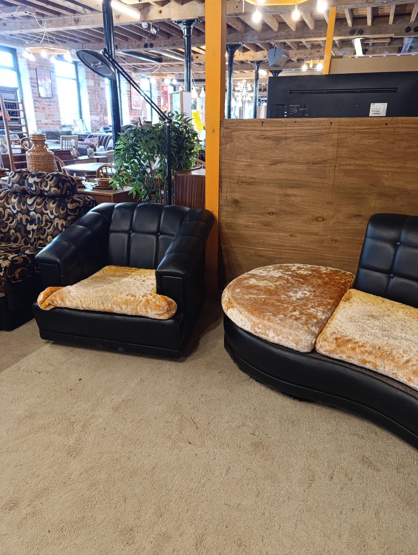 Iconic 1960s-70s Retro Curved Sofa & Armchair Set - Reupholstered to Order