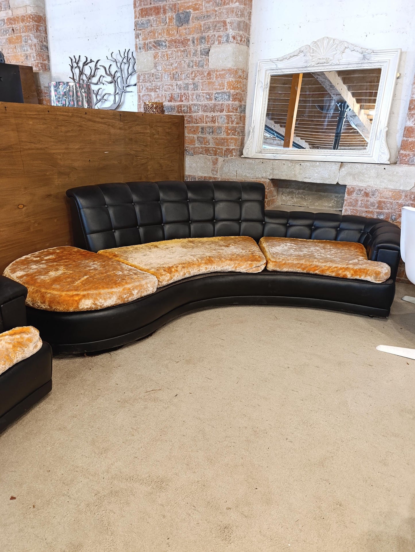 Iconic 1960s-70s Retro Curved Sofa & Armchair Set - Reupholstered to Order