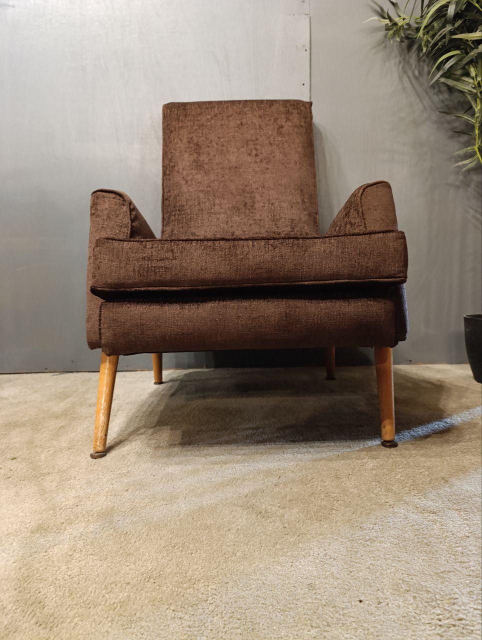 Vintage Mid-Century Armchair - Carlo de Carli Style - New Brown Fabric (Pair Available)