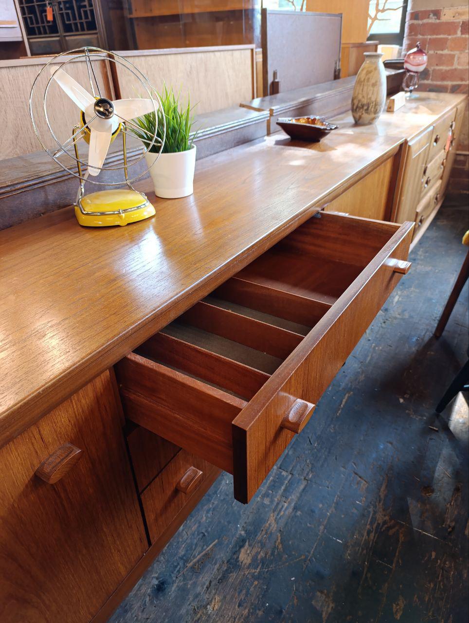 Vintage White and Newton of Portsmouth Sideboard - Mid Century Teak & Afromosia, 193cm Wide