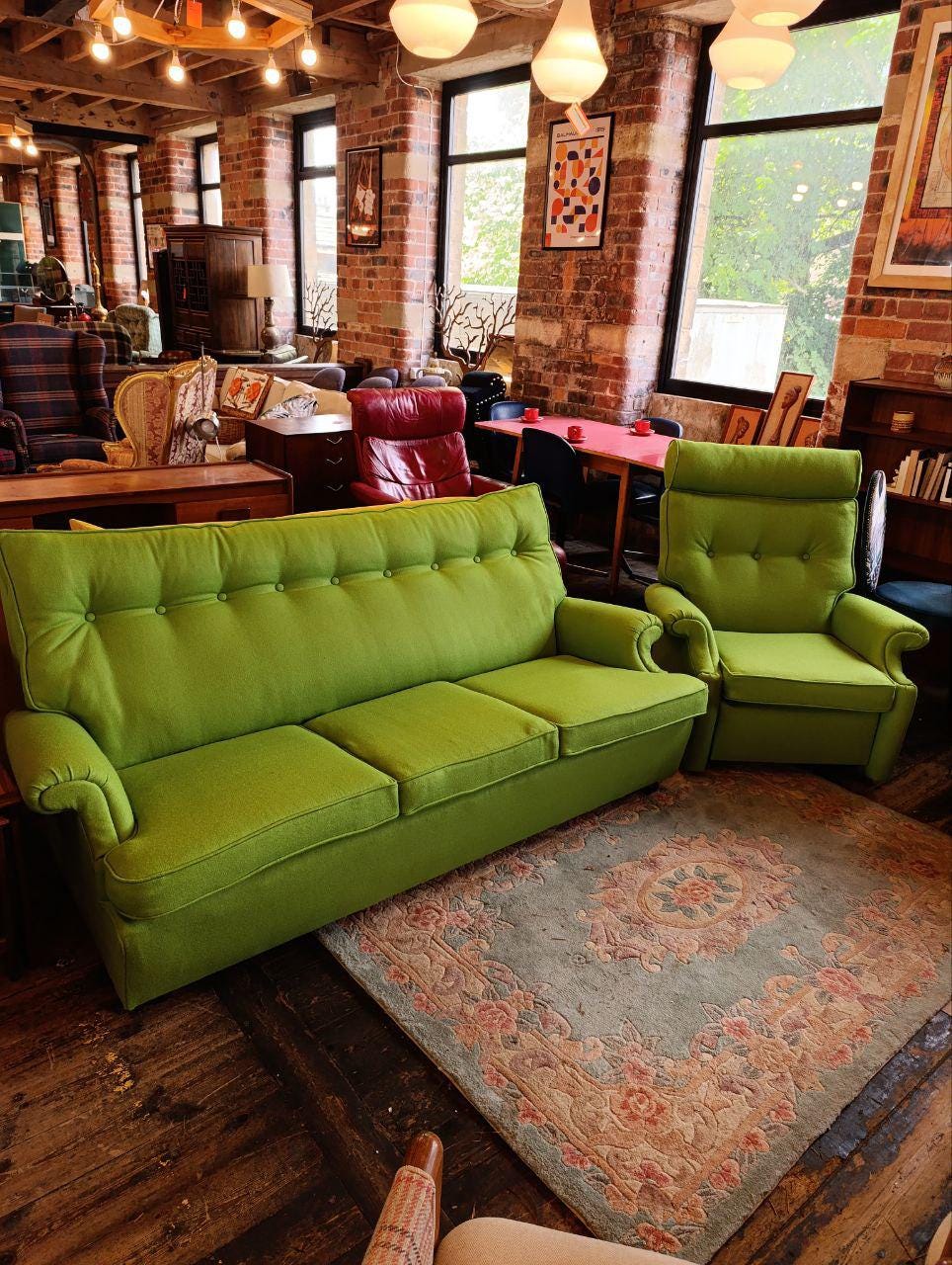 Iconic Parker Knoll N30 Three-Piece Suite - Apple Green Wool - 1960s British Design