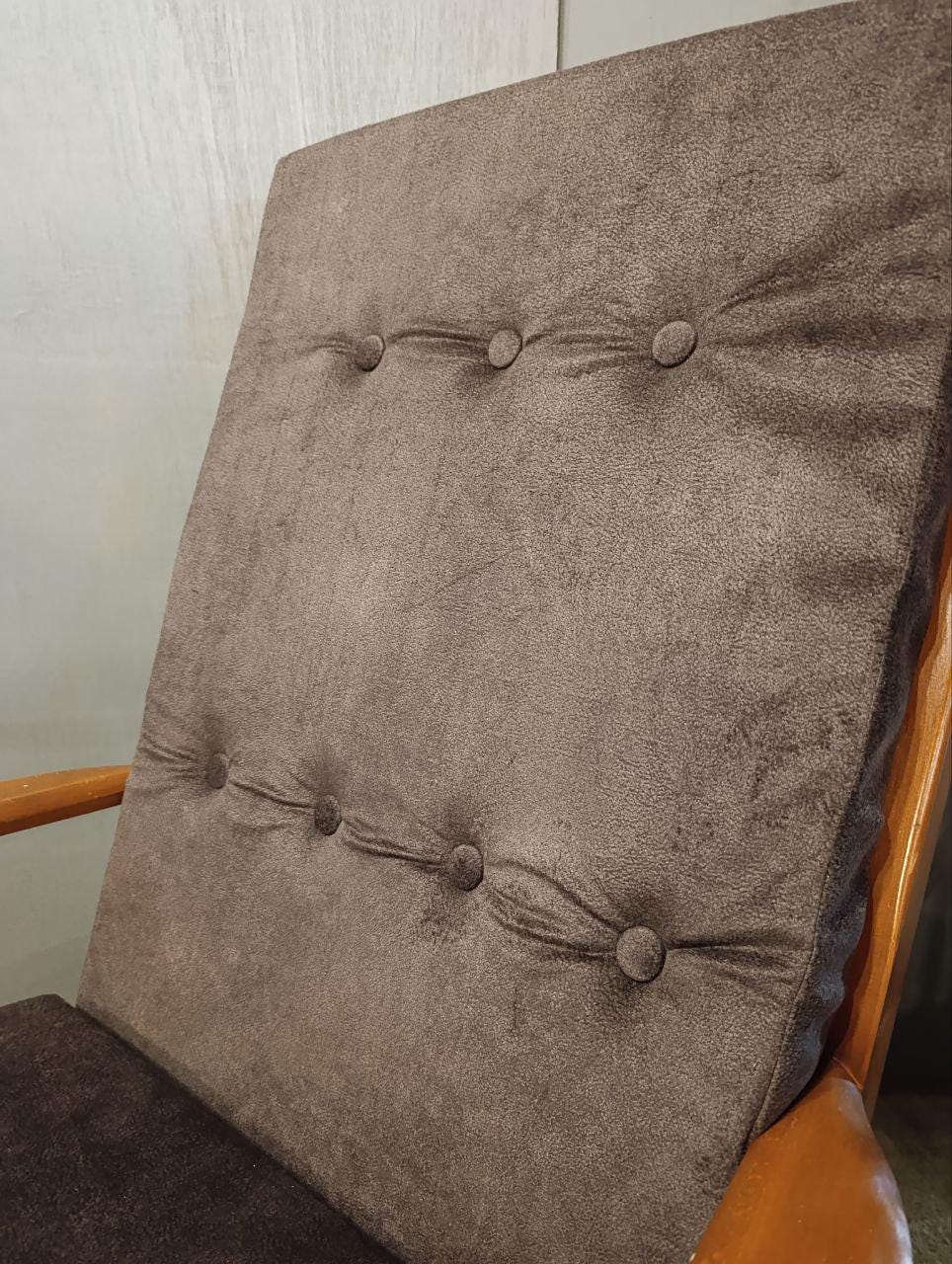 Vintage 1960s British Cintique Armchair - Restored Beech & Brown Wool (Pair Available)