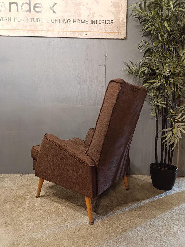 Vintage Mid-Century Armchair - Carlo de Carli Style - New Brown Fabric (Pair Available)