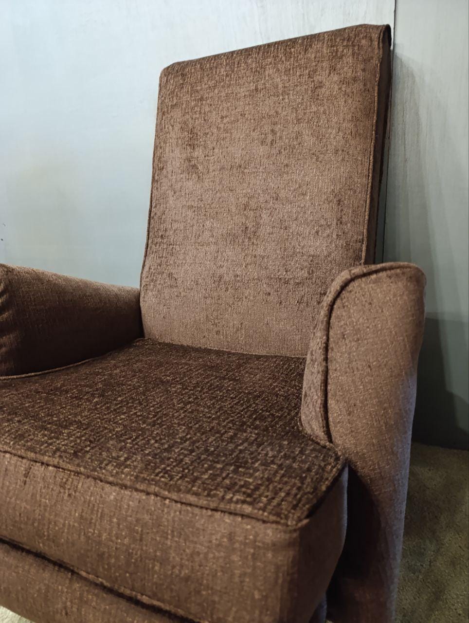 Vintage Mid-Century Armchair - Carlo de Carli Style - New Brown Fabric (Pair Available)