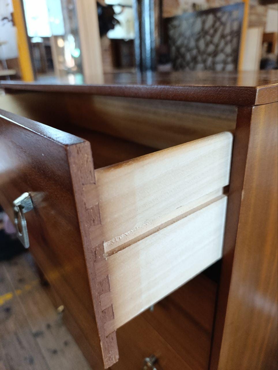 Vintage 1960s British Rosewood Tallboy Chest of Drawers - Retro Metal Handles