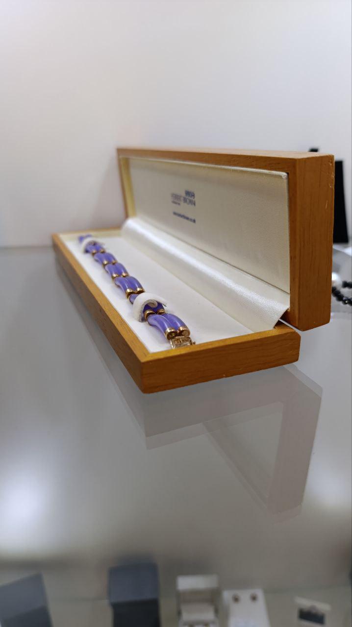 Elegant 14ct Gold & Lavender Jadeite Bracelet - Oriental Design - Circa 2001