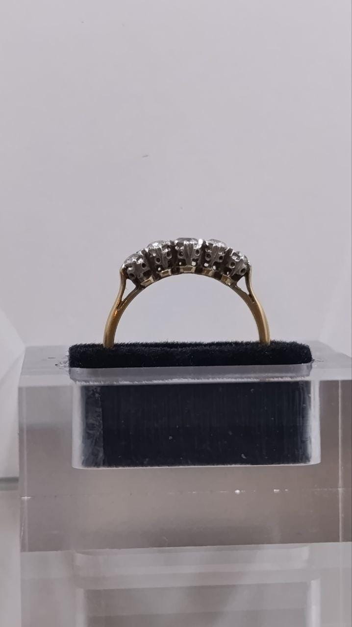 Elegant 18ct Gold & Platinum Five-Stone Diamond Ring - 0.6ct Total