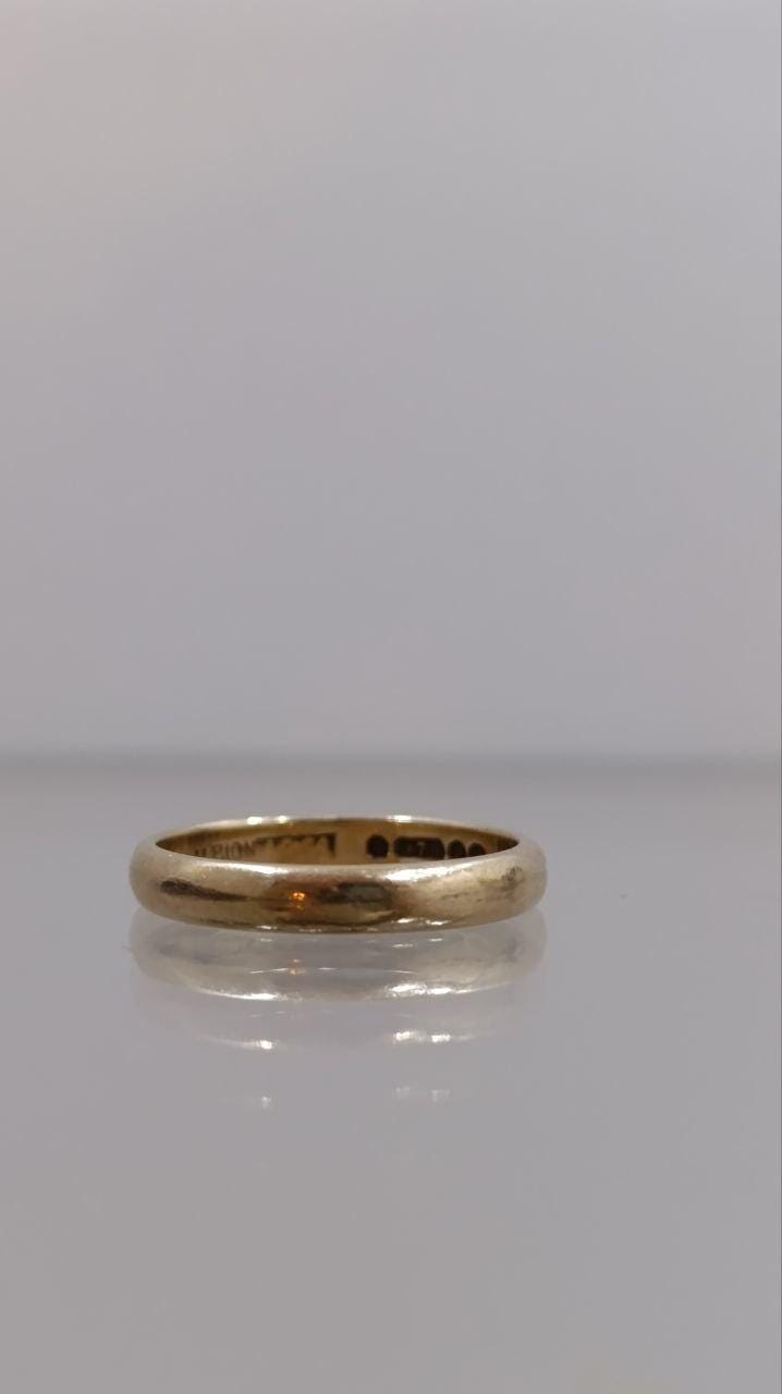 Vintage 1962 9ct Yellow Gold Wedding Band - London Hallmarked
