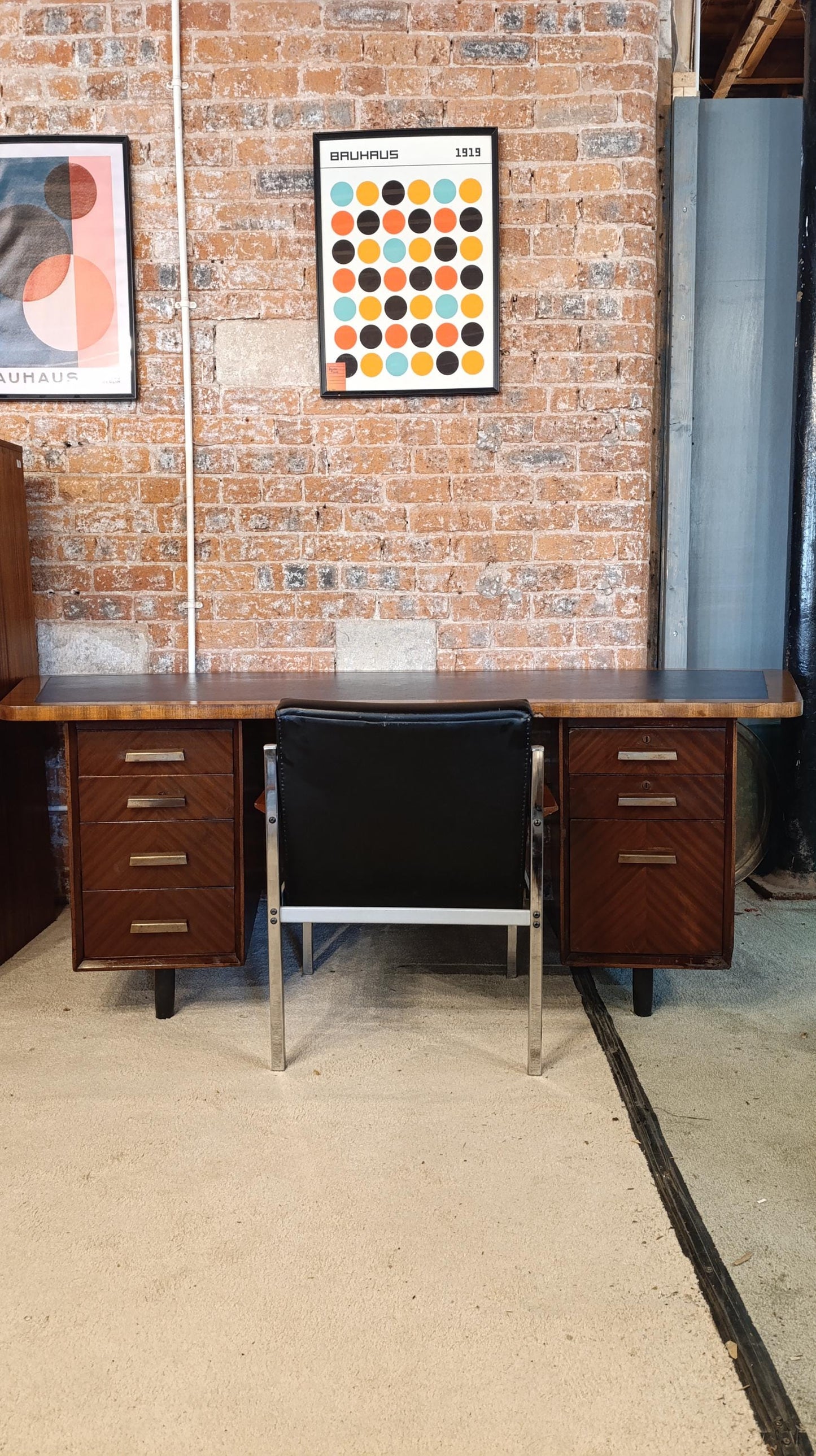 Vintage 1970s Retro Desk - Teak & Rosewood with Unique Aircraft Wing Shape