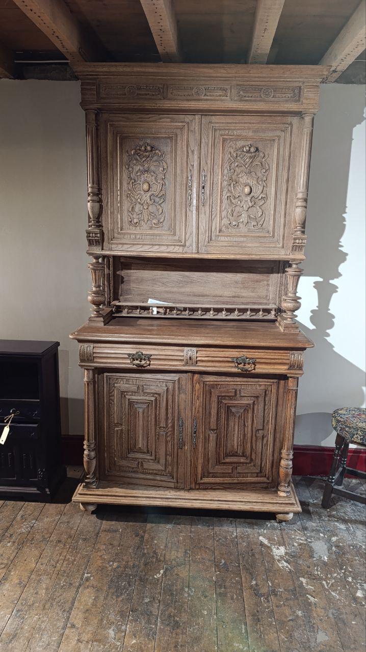 Exceptional Antique French Henri II Oak Buffet à Deux Corps – Late 19th Century