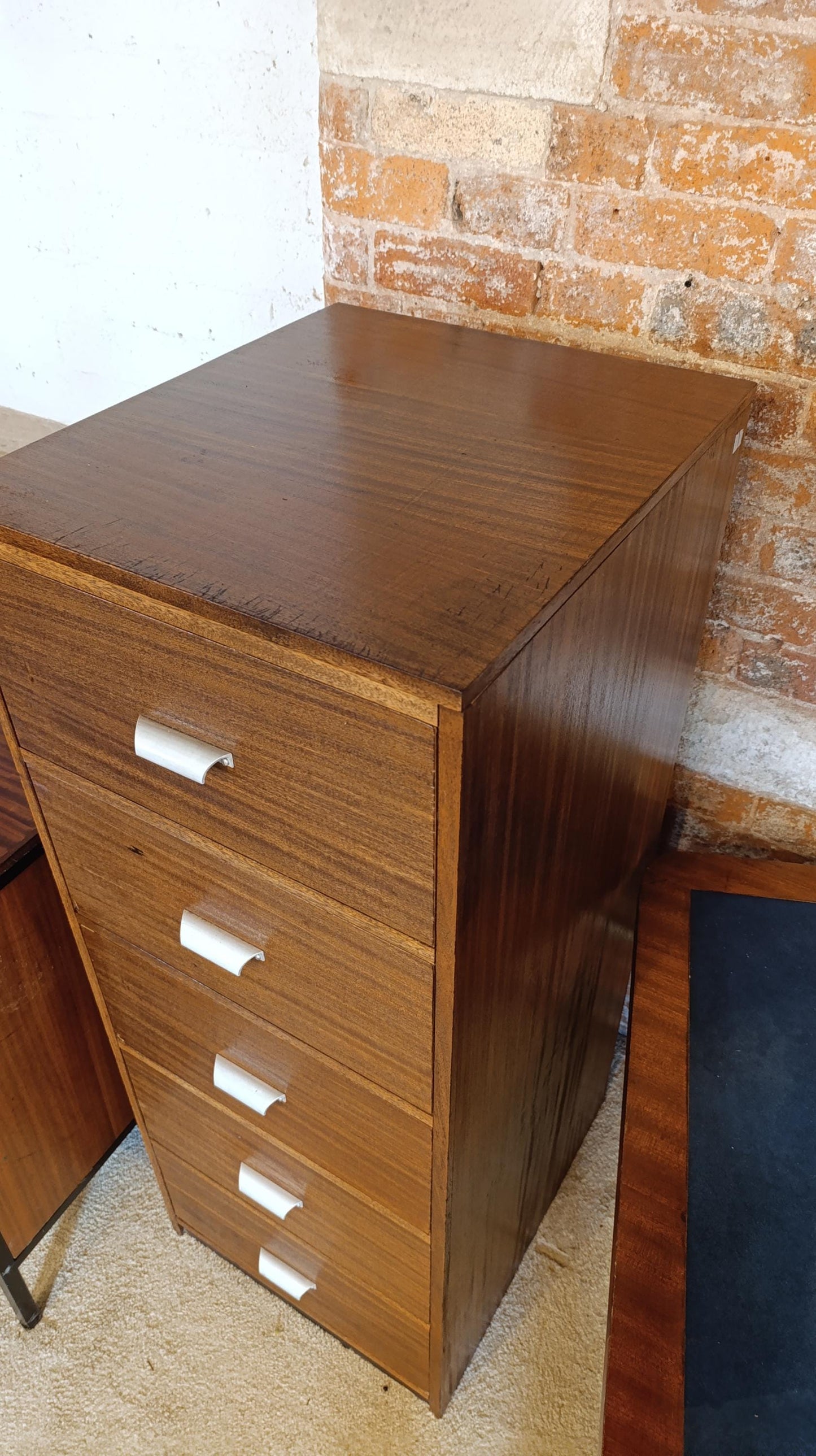 Vintage Mid-Century Teak Filing Cabinet - Deep Drawers with Dividers