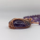 Amethyst Beaded Necklace with Tree of Life Copper Wire Pendant