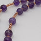 Amethyst Beaded Necklace with Tree of Life Copper Wire Pendant