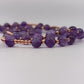 Amethyst Beaded Necklace with Tree of Life Copper Wire Pendant