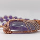 Amethyst Beaded Necklace with Tree of Life Copper Wire Pendant