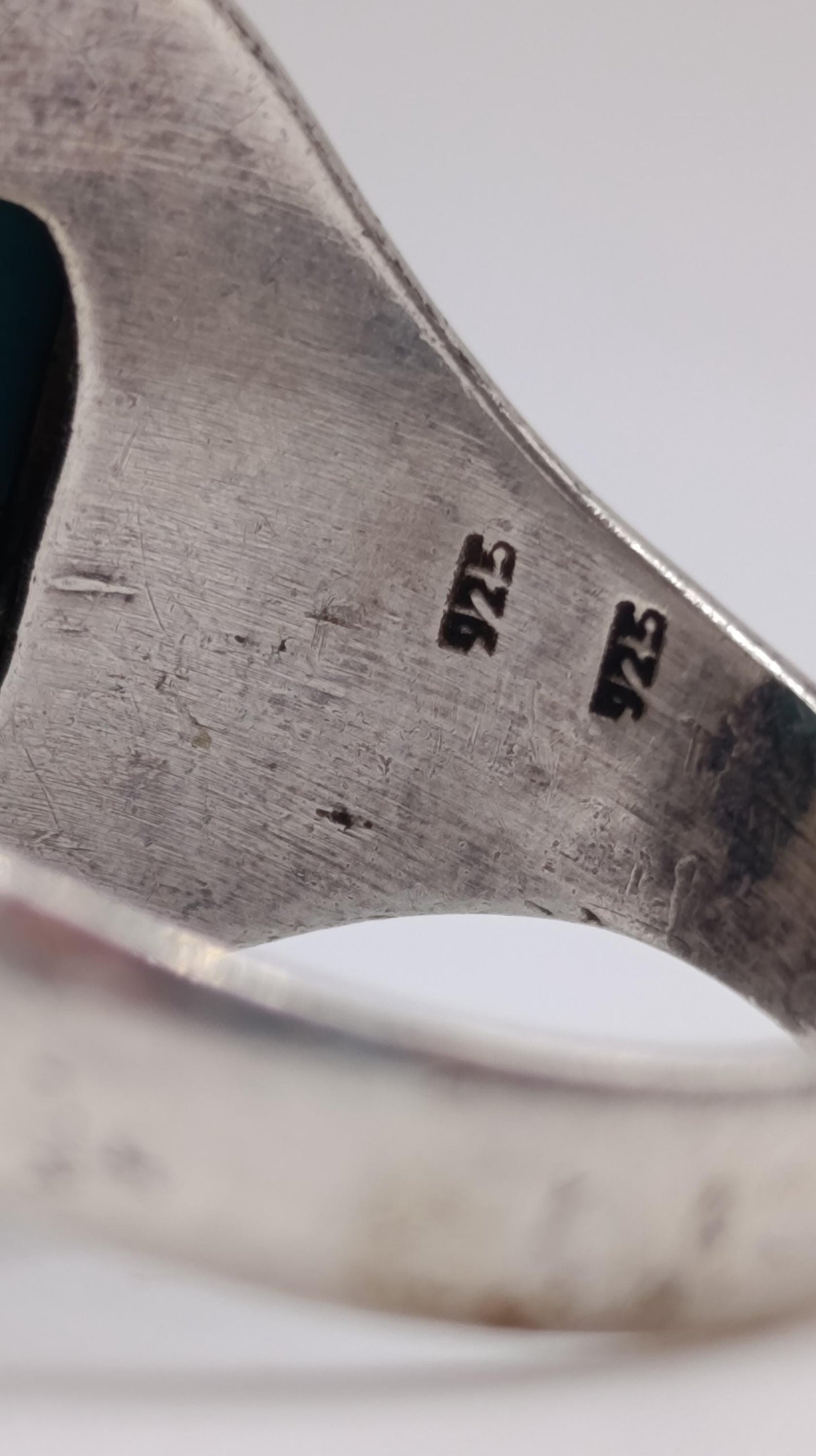 Sterling Silver Ring with Large Turquoise (Feroza) Cabochon