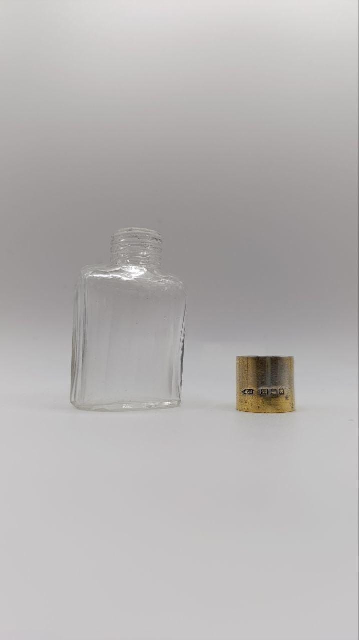 Sterling Silver Mounted Glass Scent Bottle, London 1928