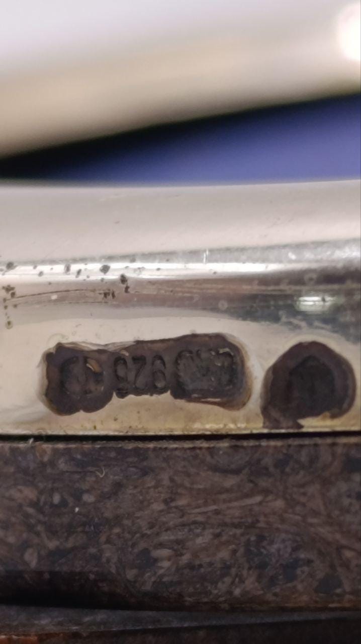 Italian Sterling Silver Photograph Frame, Sheffield Import Marks, c. Late 20th Century